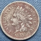 1859 Indian Head Cent 1c VF - XF Details #102045