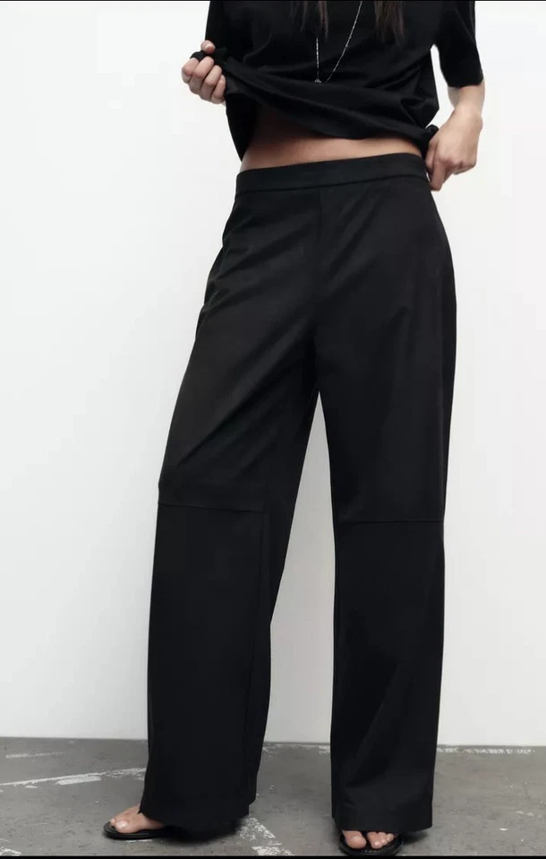 BNWT Zara Faux Suede Trousers & Top Black Size S - Image 2 of 4