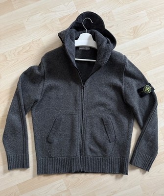 Stone Island Grauer Wolle-Knit-Hoodie - Herren XL - Zustand: NEUWERTIG