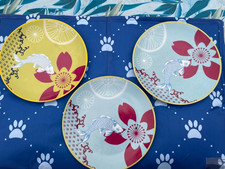 LOT DE 3 ASSIETTES GENEVIEVE LETHU de 2013 - Modèle SHINJUKU  diamètre : 20,5 cm