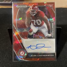2021 Panini Prizm Draft Picks Autograph Alex Leatherwood #DPA-ALE Red Ice Prizm