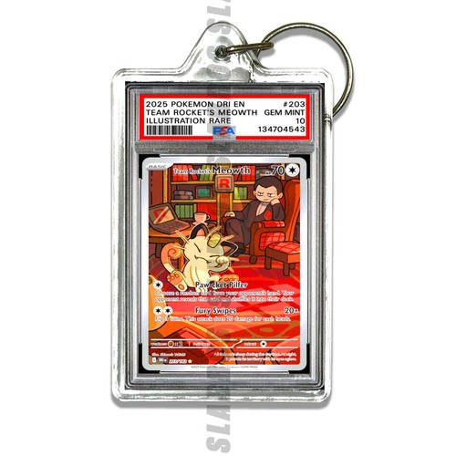 ⚡️SLABROS⚡️💎PREMIUM💎🔥HAND-MADE🔥😈Pokémon😈 PSA 10 Replica Holo-Keychains
