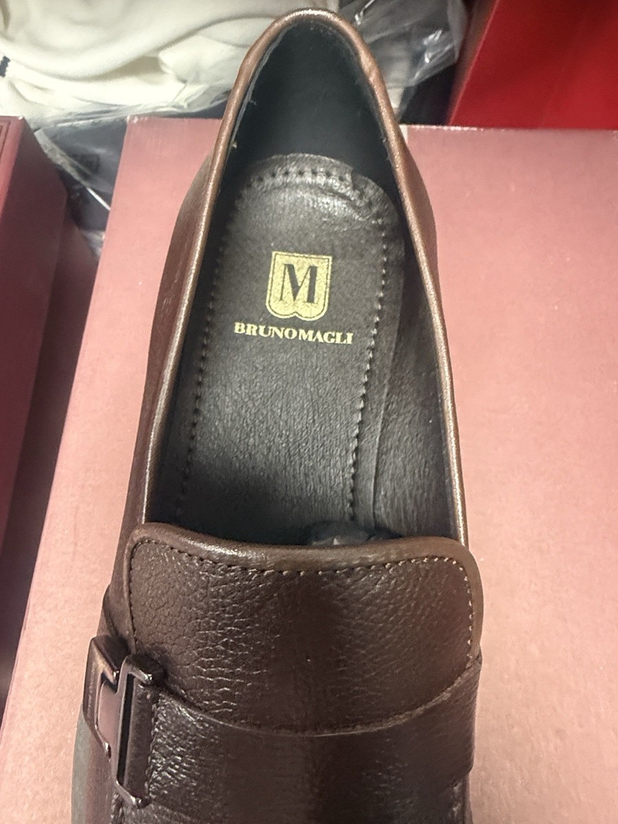 Bruno Magli Trieste Brown Leather Dress Loafers Shoes Size 8  display picture 1