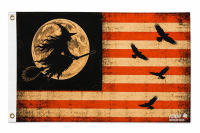 Vintage Witch Halloween Flag 3x5 Outdoor Fall Porch Decoration