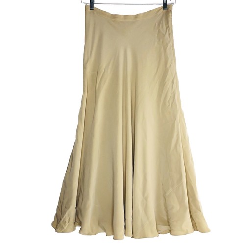 Jones New York Silk Maxi Skirt Size 12 Flare Cream Flowy Romantic Fairy Mermaid - Picture 5 of 10