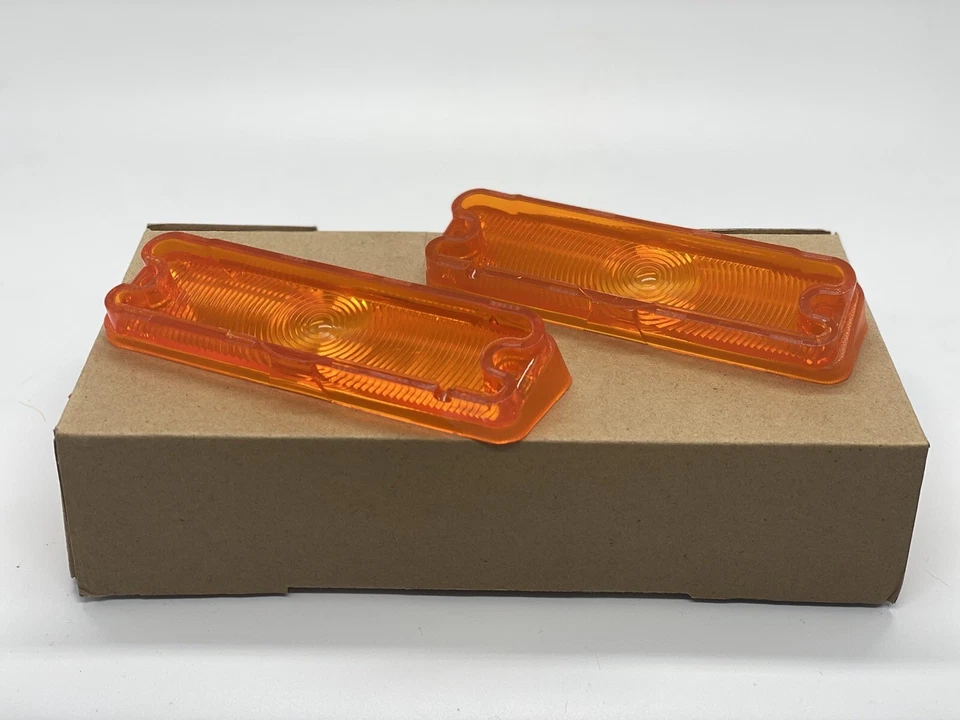 1966 66 Chevy Chevelle Malibu El Camino Parking Lamp Lens Pair - Image 3 of 3