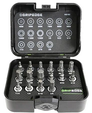 Grip Edge Tools HB16S 16 Piece 3/8" Drive Short Metric & SAE RPT Hex Driver  Set