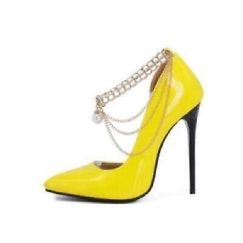 Sexy zapatos de tacón de aguja con correa de metal para mujer en punta - Imagen 17 de 17