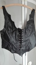 Echt Leder Top - Schnürcorsage schwarz US Größe 12 / M  v. Crazy outfits