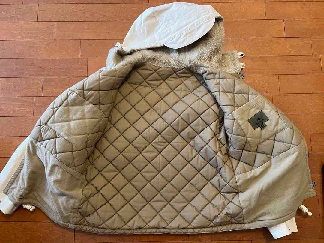 OFF WHITE Nigel Cabourn PILOT SMOCK Felpa con Cappuccio Giacca Blouson Uomo Taglia 48 Boa Off Bianco Cotone