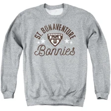 St. Bonaventure Uni Adult Crewneck Sweatshirt Bonnies, Athletic Heather, S-3XL