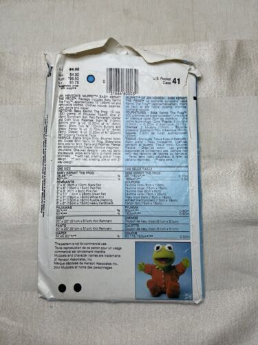 Muppet Babies Baby Kermit Uncut 1984 Vogue Craft Pattern 8966 - Picture 2 of 3