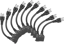 5 Pack Short Extension Cord - 8" 3-Prong Outlet Saver, 16AWG 13A Power Cable for