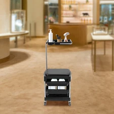 4-Trays Mobile Hair Tool Tray Cart Rolling Tray Cart Storage Cart Trolley 150kg