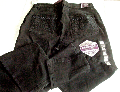 Jeans de mezclilla negros para dama talla 10 nuevos con etiquetas G. Vanderbilt - Imagen 3 de 3