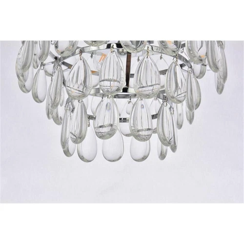 Elegant Lighting Mila 12" Iron and Crystal Flush Mount in Chrome - Picture 6 of 8