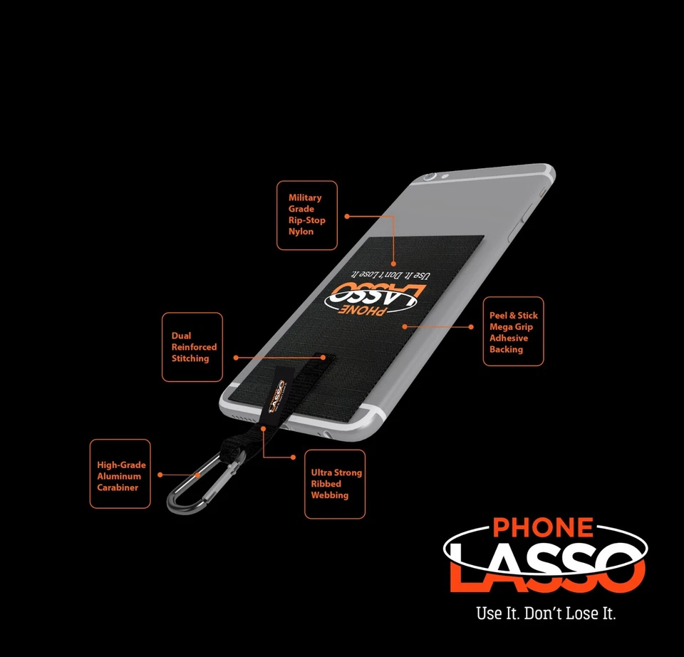 Phone Lasso Wrist & Neck Lanyards Original Patented Grip Patches for Smartphones - Image 2 of 4