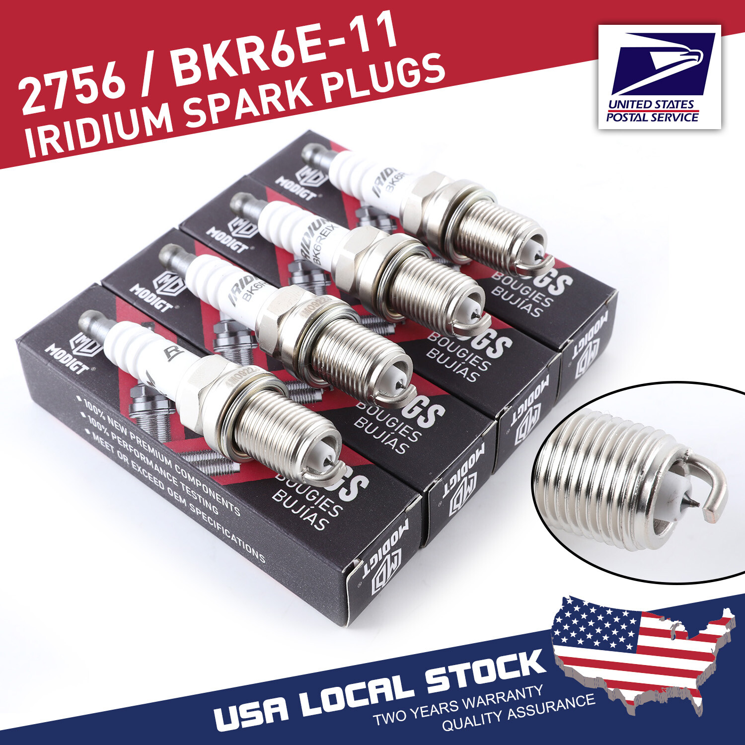 Set Of 4 2756 BKR6E-11 Spark Plugs replacement For Lexus HS250h GS300 NEW MGT