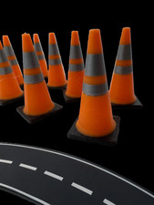 Miniature Traffic Cones   Set of 10 Multiple Scale Sizes Available 