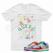 White QUEEN T Shirt for N Dunk Low WMNS Sunset Pulse Metallic Multi Color 