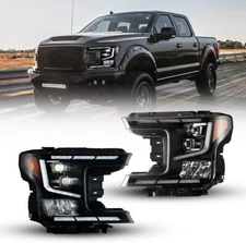 LED Sequential Signal For 2018-2020 Ford F150 DRL Black Projector Headlights