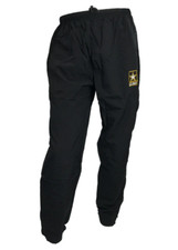 WOMAN'S FEMALE US ARMY BLACK/GOLD PT PANTS XSMALL/SHORT PTs YELLOW EMBLEM LOGO