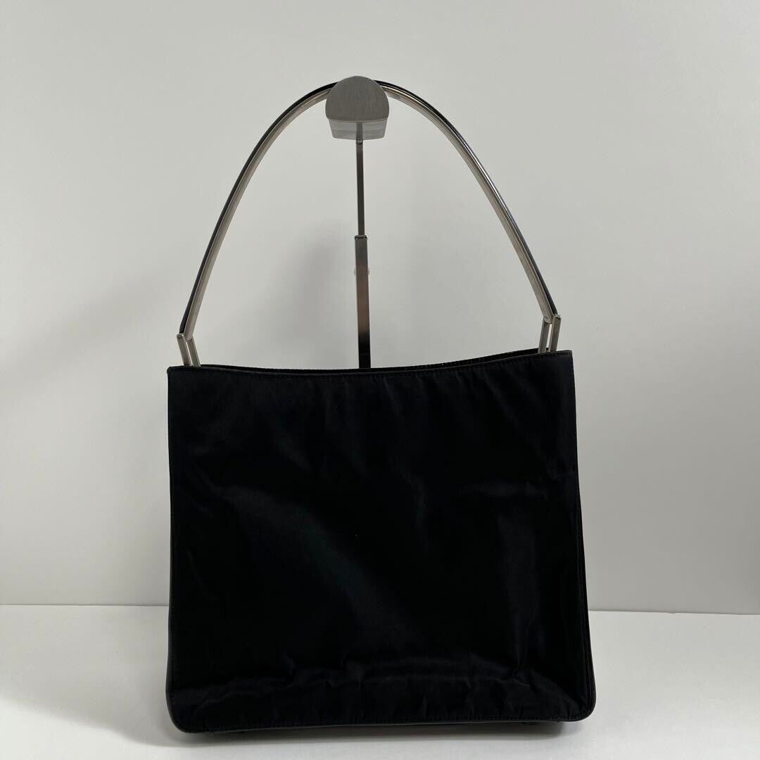 PRADA Women's Metal Top Handle Bag Handbag Nylon Leather PRADA Women's Metal Top Handle Bag Handbag Nylon Leather