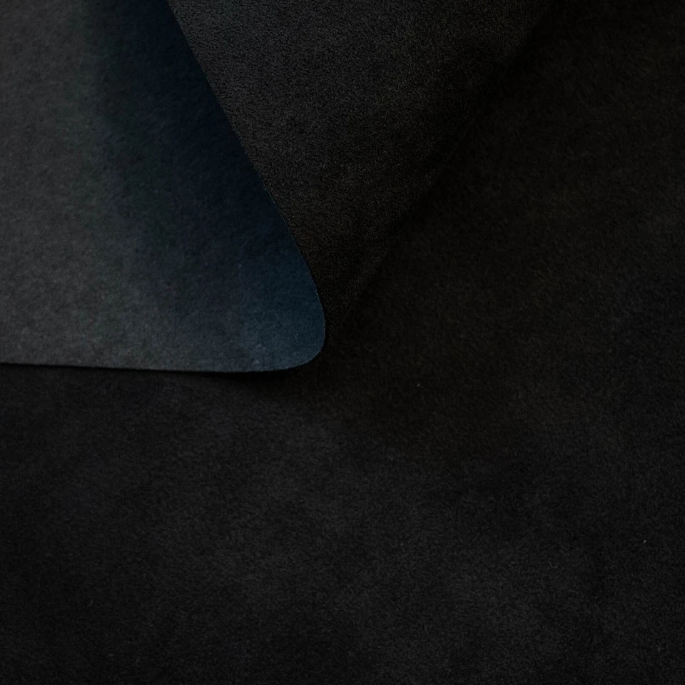 Tela de panel genuina negra Alcántara (9040) para tarjetas de tablero de borde de techo de automóvil Foto 3 de 4