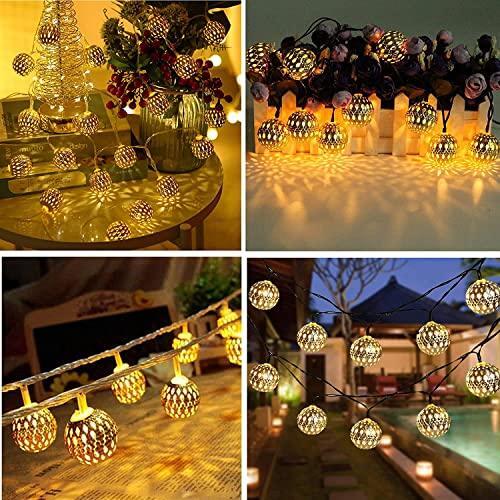 Moroccan String Lights Plug in 20 Silver LED Decorative Lights with 8 Modes - Bild 6 von 7
