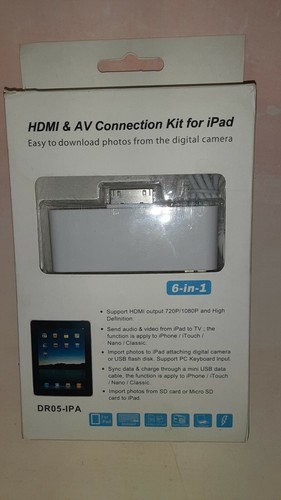 HDMI & AV Connection Kit (6 in 1) (30-pin dock connector) New Open Box