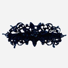 USA FLOWER BARRETTE Hair Clip Hairpin Rhinestone Crystal Elegant BLACK B8