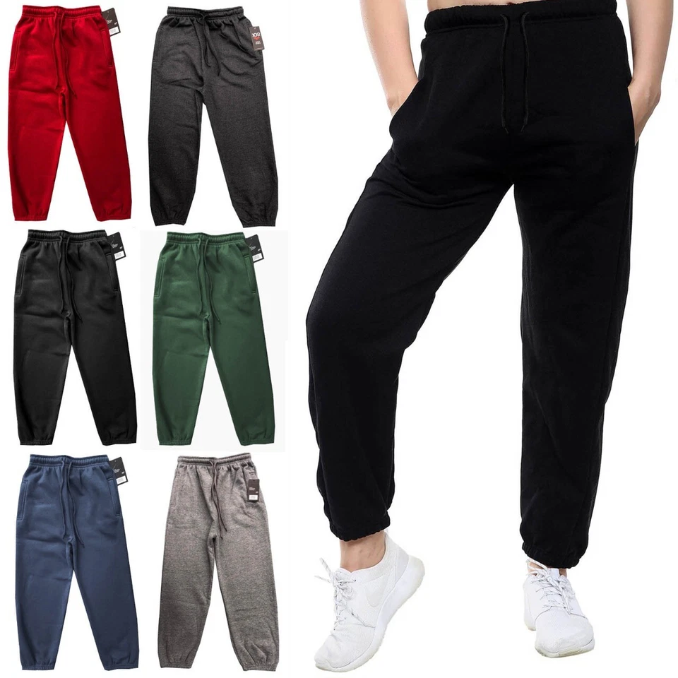 Kids Boys Joggers Pant Jogging Bottom PE School Fleece Casual Trouser Pant 5-15Y