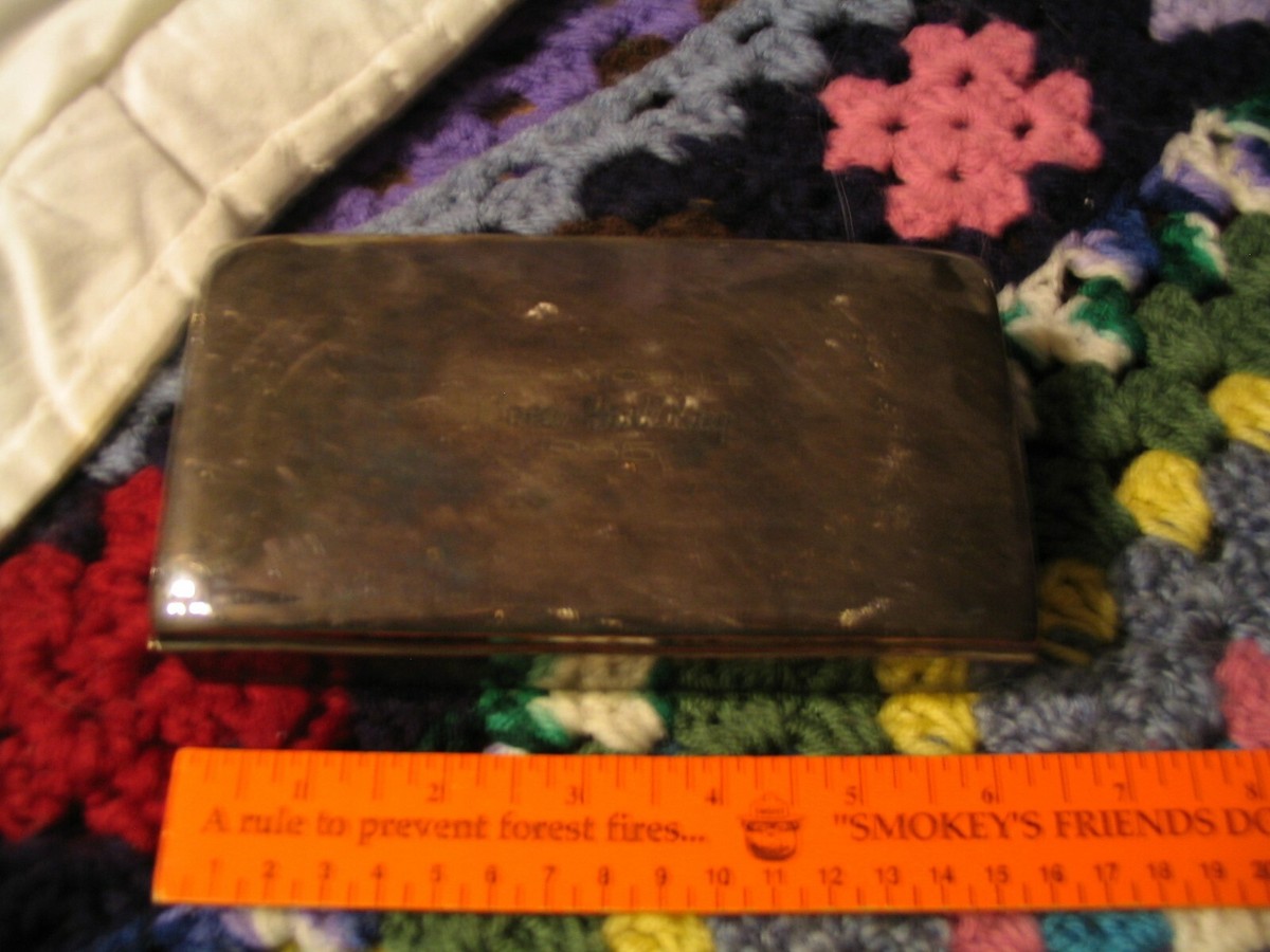 Poole Silver Co. Cigarette Box Vintage 1955 Oldsmobile Boca Holiday engr.  L00k