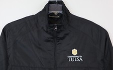 University of Tulsa Windbreaker Jacket Men's Medium Black by Dunbrooke NEW