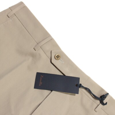 Zanella NWT Cotton Blend Parker Chinos / Casual Pants Size 34 US In Solid Beige