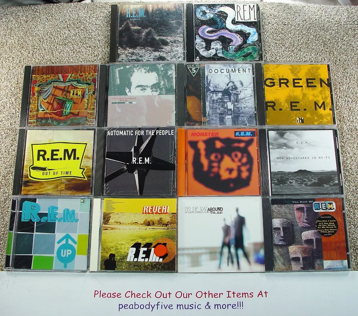 HUGE LOT Of 14 R.E.M. REM CD's - First 13 Studio Albums + Best Of (†)