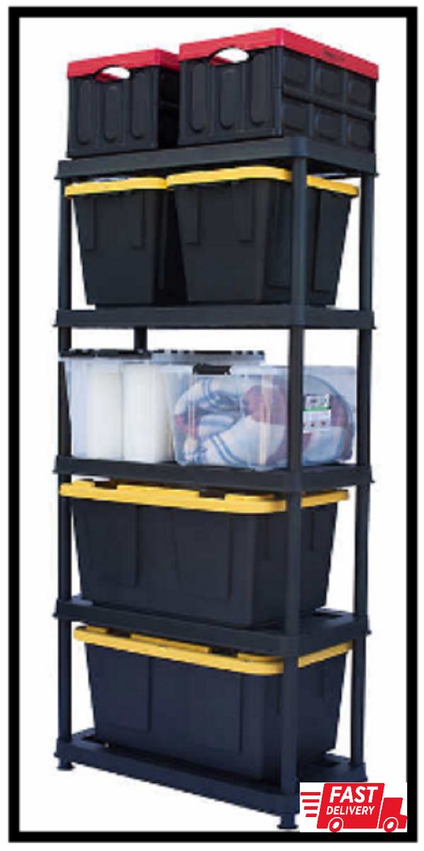 Greenmade 5-Tier Utility Rack Shelving Unit, 150 lbs Per Shelf