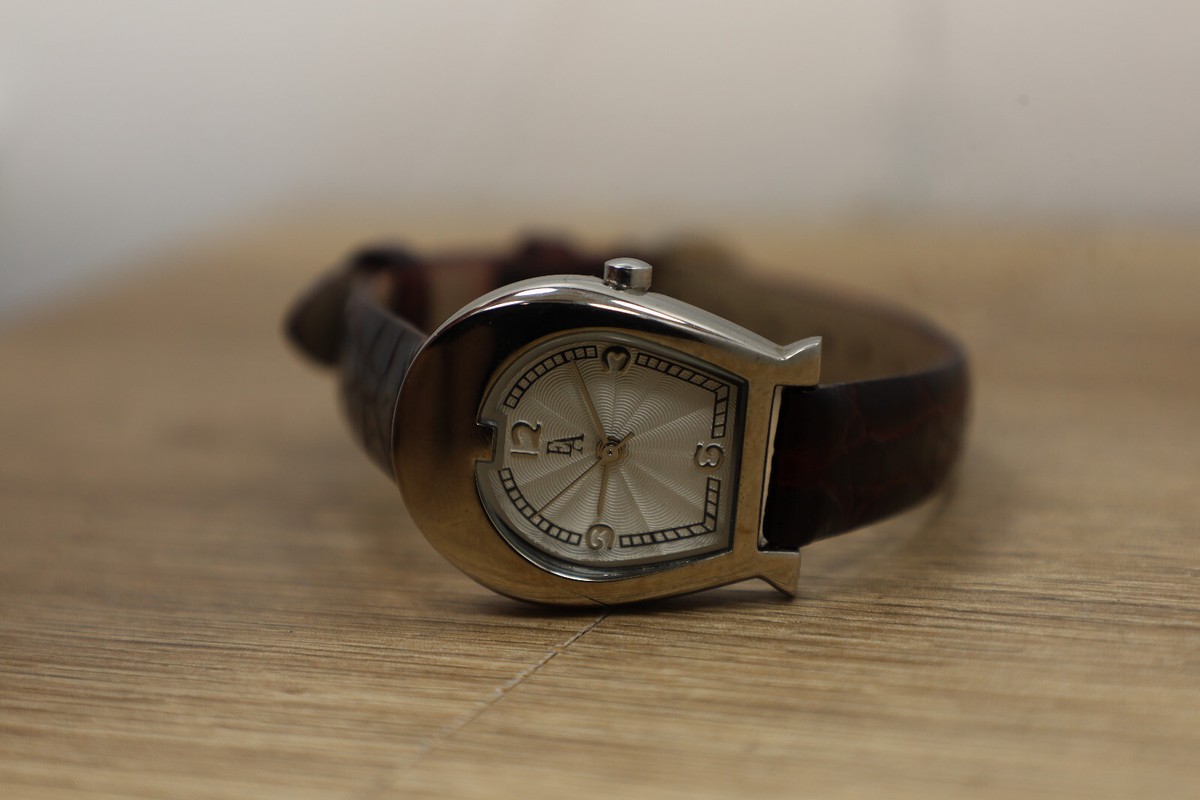 Etienne Aigner Horse Shoe Shaped Watch Brown Leather Band  display picture 1
