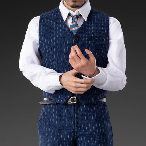 Vestiti tuta a righe gentiluomo britannico 1/6 per bambola soldato uomo figura 12'' - Foto 6 di 15