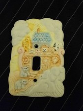Cute Noah's Ark Switchplate, Multi Pastel Colored, Single Plate Russ Berrie