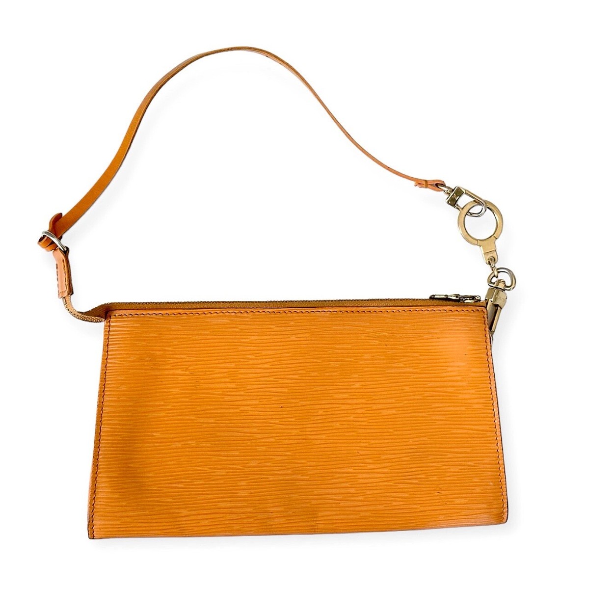 Vintage Louis Vuitton Orange Epi Leather Pochette Bag | eBay