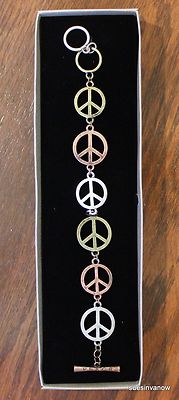 Peace Bracelet w Box Jewelry Charm Groovy Love Calm Stylish Peace Bracelet w Box Jewelry Charm Groovy Love Calm Stylish