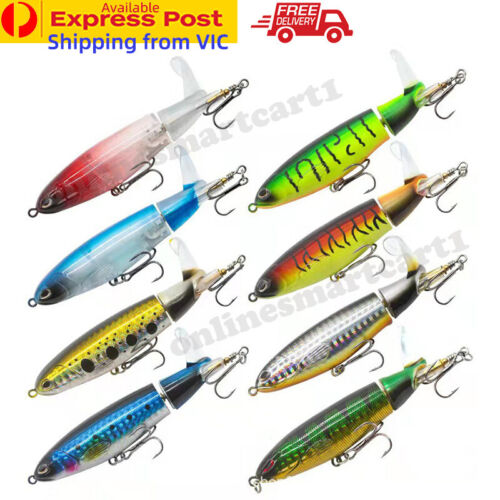 Topwater Fishing Lure Whopper Popper Floating Rotating Tail Artificial Baits - Picture 1 of 20
