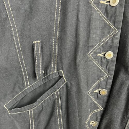 Atelier Jacket 100% Cotton Leather Trim Stitching Size Large Belt Loops - Picture 4 of 6