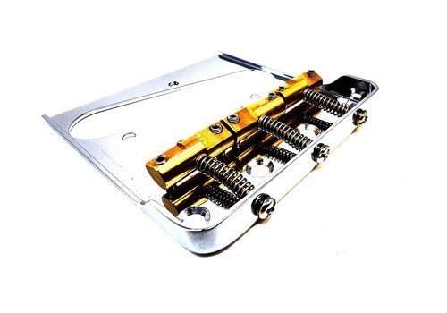 Ashtray Bridge Low Prfoile Side Telecaster Style w/Compensated Brass Saddles, Ch - Picture 2 of 9
