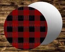 Christmas Buffalo Plaid round metal sign for Wreaths Crafts  Miniatures
