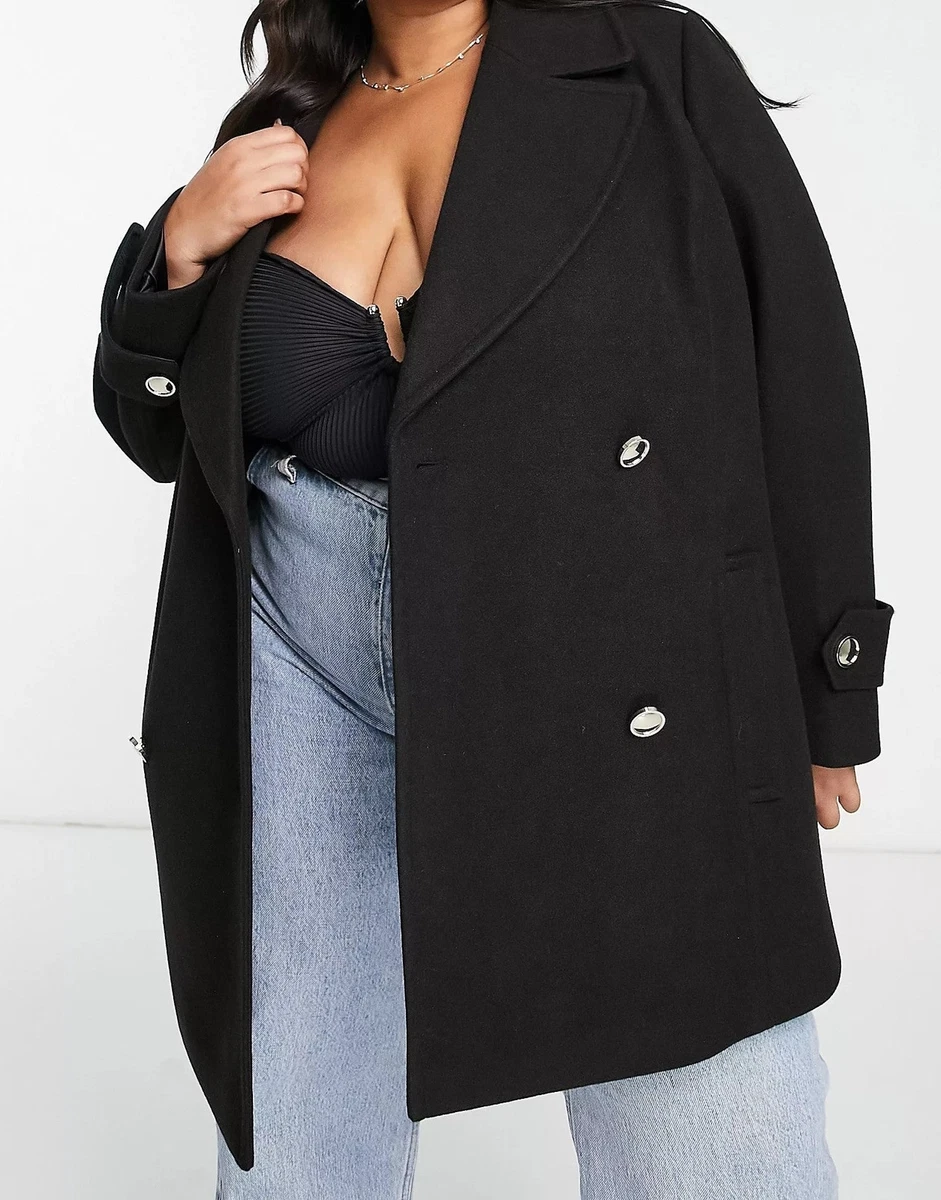 Black pea coat womens uk cheap