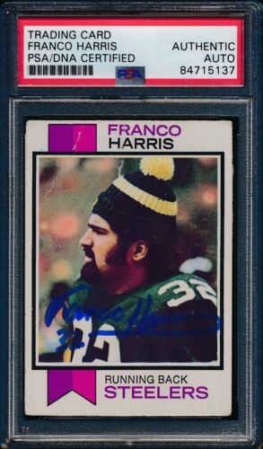 1973 TOPPS Rookie Franco Harris HOF #89 Card Signed Steelers PSA/DNA 176344 - Picture 1 of 2