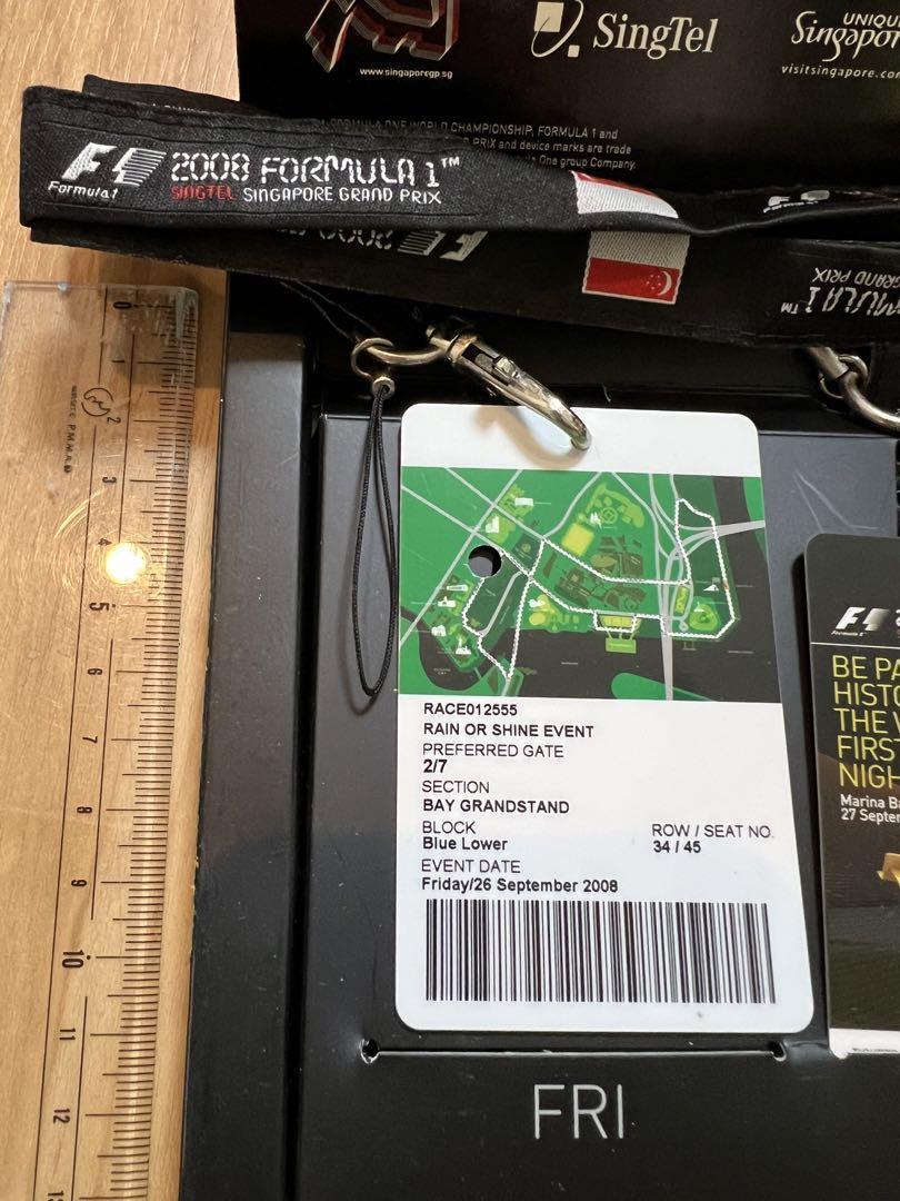 F1 Grand Prix Singapore 2008 Used 3 Days Ticket Pass w/ Box F1 Grand Prix Singapore 2008 Used 3 Days Ticket Pass w/ Box