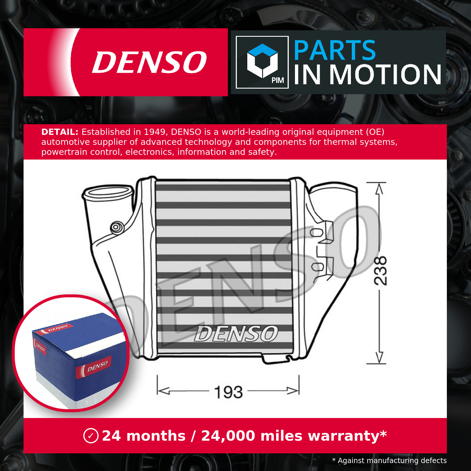 DENSO INTERCOOLER DIT02007 FOR AUDI 2.7 A4 (8D, B5) (94-01) - Image 4
